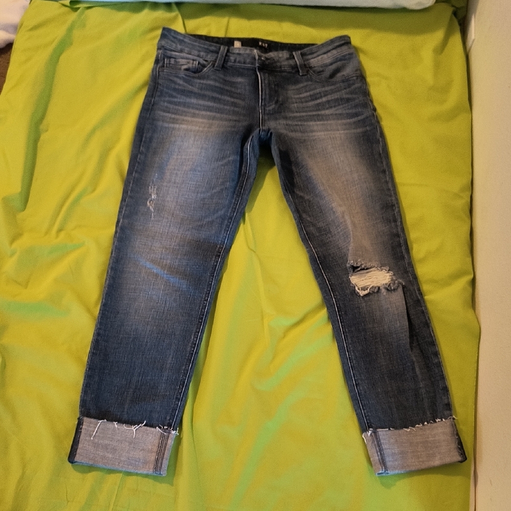 Kut Catherine Boyfriend Sz 4 Women's Distressed Blue Jeans